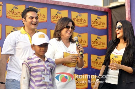 Arbaaz Khan, Farah Khan And Neha Dhupia at the Shiksha Event