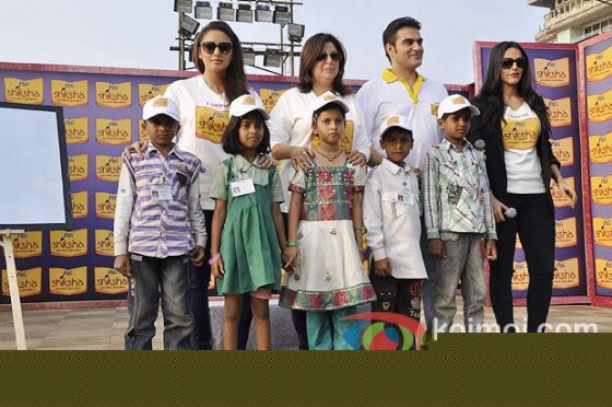 Huma Qureshi, Farah Khan, Arbaaz Khan And Neha Dhupia at the Shiksha Event Pic 4