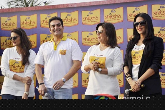 Huma Qureshi, Farah Khan, Arbaaz Khan And Neha Dhupia at the Shiksha Event Pic 1