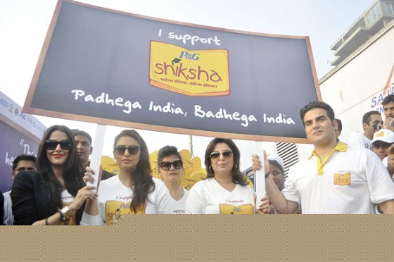 Neha Dhupia, Huma Qureshi, Farah Khan And Arbaaz Khan at the Shiksha Event Pic 1