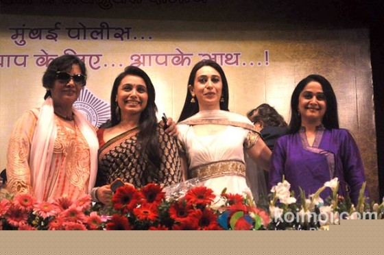 Shabana Azmi, Rani Mukerji, Karisma Kapoor, Mrinal Dev-Kulkarni at a event organised by Mumbai Police to discuss Rights on Womens Voilance 