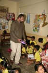 Kabir Bedi & Family At 'Akanksha' NGO