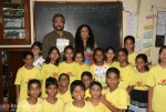Kabir Bedi & Family At 'Akanksha' NGO