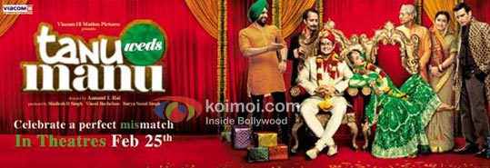 R Madhavan, Kangana Ranaut (Tanu Weds Manu Movie Wallpaper)