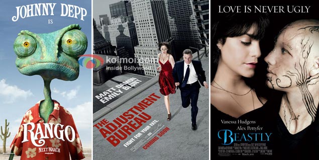 Rango Movie Poster, The Adjustment Bureau Movie Poster, Beastly Movie Poster