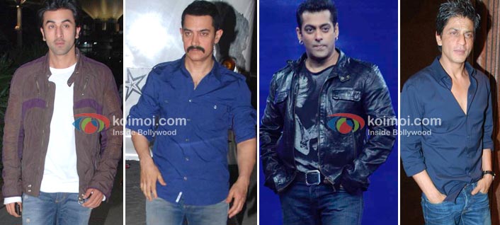 Ranbir Kapoor, Aamir Khan, Salman Khan, Shah Rukh Khan