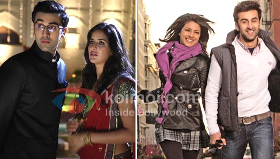 Ranbir Kapoor, Katrina Kaif (Raajneeti Movie Stills), Priyanka Chopra, Ranbir Kapoor (Anjaana Anjaani Movie Stills)