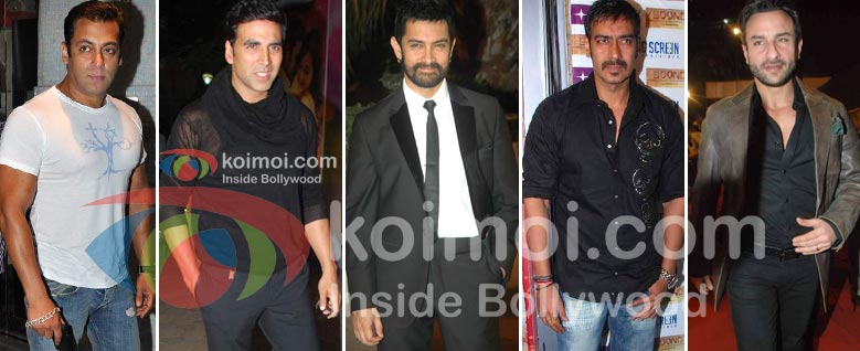 Salman Khan, Akshay Kumar, Aamir Khan, Ajay Devgan, Saif Ali Khan