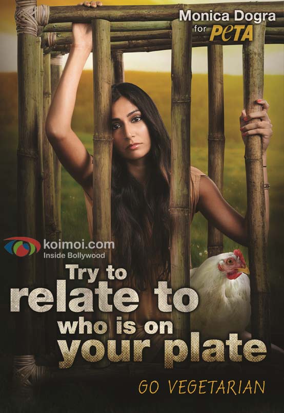 Monica Dogra Caged For PETA