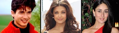 Shahid Kapoor, Aishwarya Rai, Kareena Kapoor
