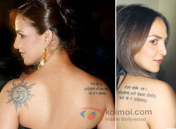Esha Deol Bollywood Best Inked Stars