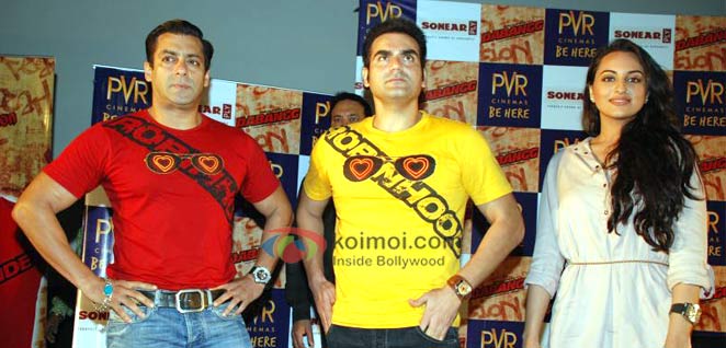Salman Khan Dabang Wearing Their Movie On Their T-Shirt