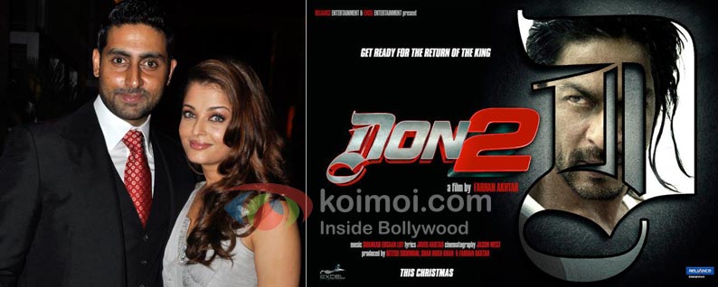 Abhishek Bachchan, Aishwarya Rai Bachchan, Shah Rukh Khan Don 2 Movie Wallpaper