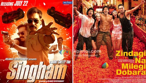 Singham Movie Poster, Zindagi Na Milegi Dobara Movie Poster