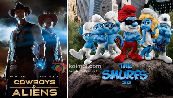 Cowboys & Aliens Movie Poster, The Smurfs Movie Poster