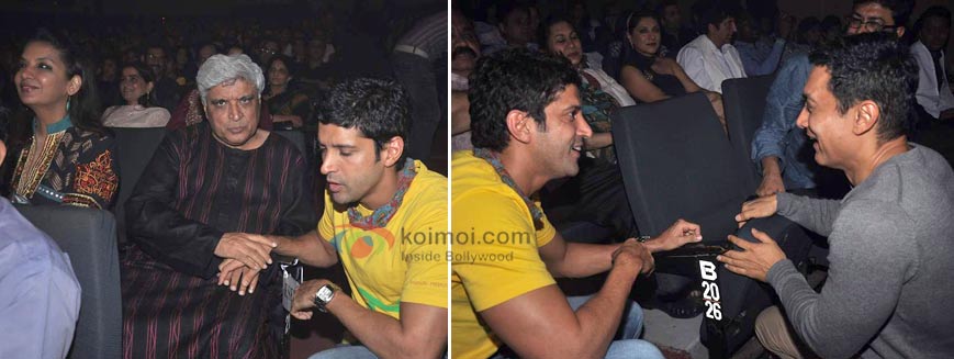 Javed Akhtar, Farhan Akhtar, Aamir Khan, Shankar Ehsaan Loy 15 years celebrations