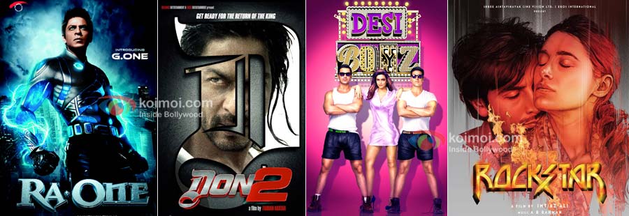 Ra.One, Don 2, Desi Boyz, Rockstar Movie Posters