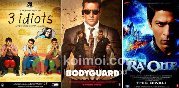 3Idiot, Bodyguard, Ra.One