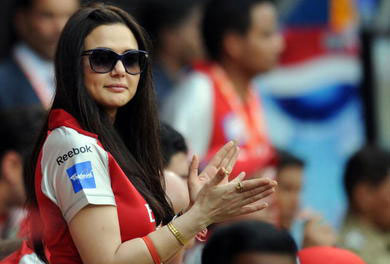 Preity Zinta at IPL match