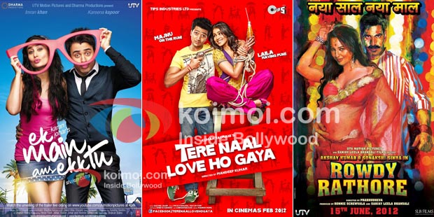 Ek Main Aur Ekk Tu, Tere Naal Love Ho Gaya & Rowdy Rathore Movie Posters