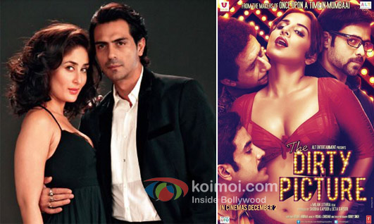 Arjun Rampal and Kareena Kapoor In Heroine, The Dirty Picture Movie Poster