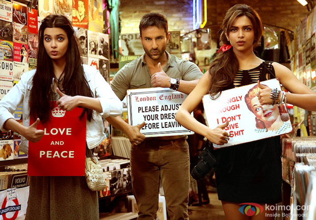 Diana Penty, Saif Ali Khan and Deepika Padukone in Daaru Desi Song in Cocktail Movie Stills Diana Penty, Saif Ali Khan and Deepika Padukone in Daaru Desi Song in Cocktail Movie Stills