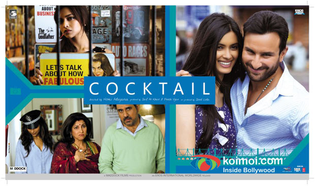 Deepika Padukone, Dimple Kapadi, Boman Irani, Diana Penty, Saif Ali Khan In Cocktail Movie Poster
