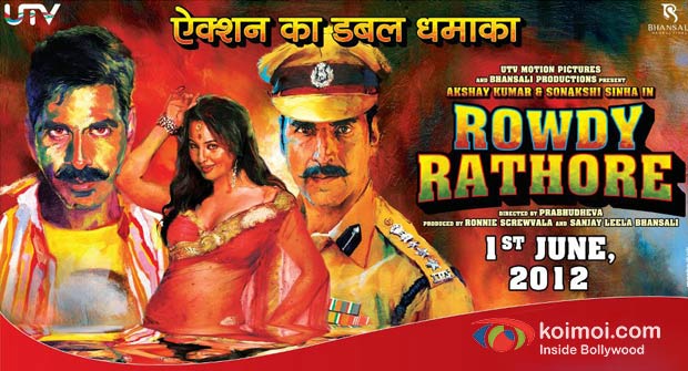 Akshay Kumar and Sonakshi Sinha In Rowdy Rathore Movie Poster