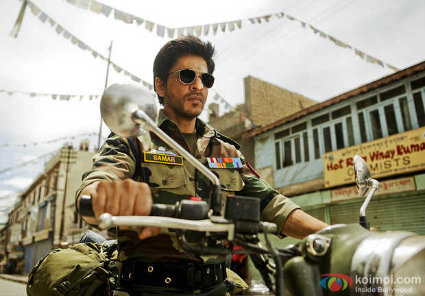 Shah Rukh Khan as a Army Officer ride a bike On The Sets Of Yash Chopra's Next A Yash Chopra Romance Movie Stills in Ladakh