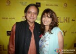 Shashi Tharoor and Sunanda Tharoor At Delhi In A Day Movie Screening