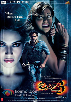 Bipasha Basu, Emraan Hashmi and Esha Gupta (Raaz 3 Movie Poster)