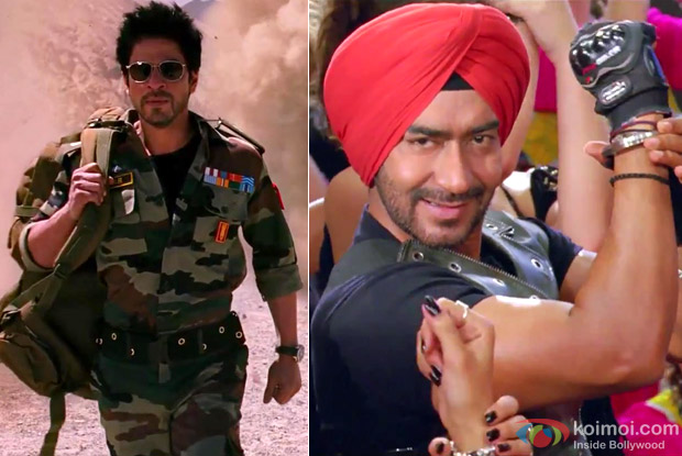 Shah Rukh Khan (Jab Tak Hai Jaan Movie Stills) And Ajay Devgan (Son Of Sardaar Movie Stills))