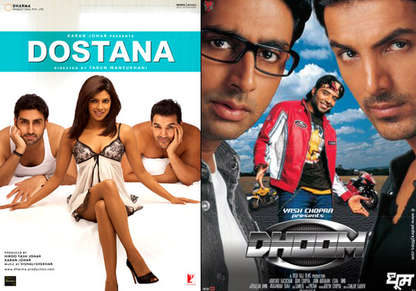 Dostana And Dhoom Movie Posters