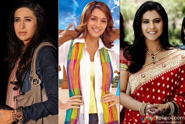 Karisma Kapoor in Dangerous Ishq, Madhuri Dixit in Aaja Nachle and Kajol in My Name is Khan