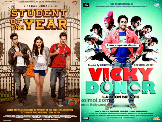 Student Of The Year And Vicky Donor Movie Posters