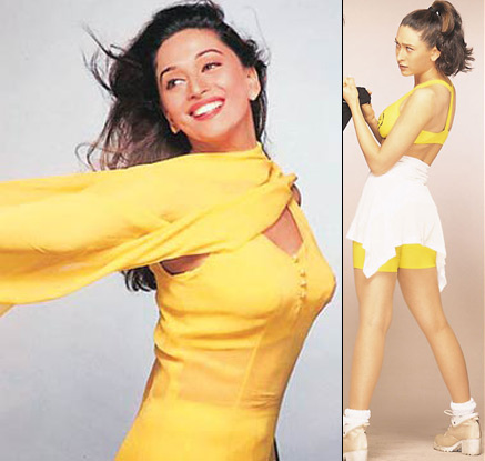 Madhuri Dixit and Karisma Kapoor in a still from Dil Toh Pagal Hai Movie