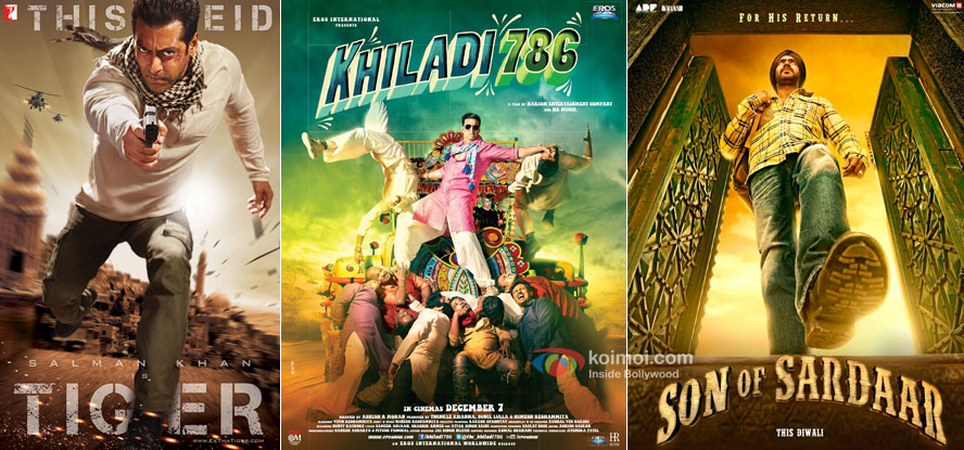 Ek Tha Tiger, Khiladi 786 and Son Of Sardaar Movie Posters