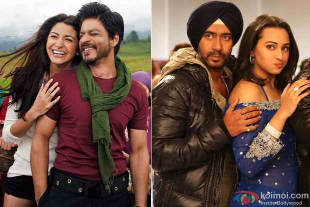 Shah Rukh Khan & Anushka Sharma from Jab Tak Hai Jaan and Ajay Devgn & Sonakshi Sinha from Son Of Sardaar