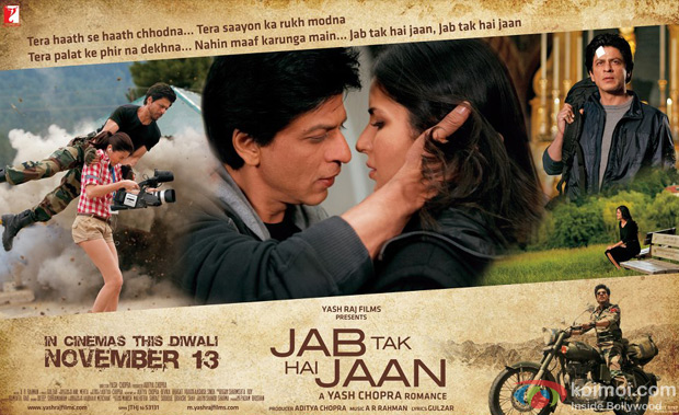 Shah Rukh Khan, Katrina Kaif and Anushka Sharma starrer Jab Tak Hai Jaan Movie Poster Wallpaper