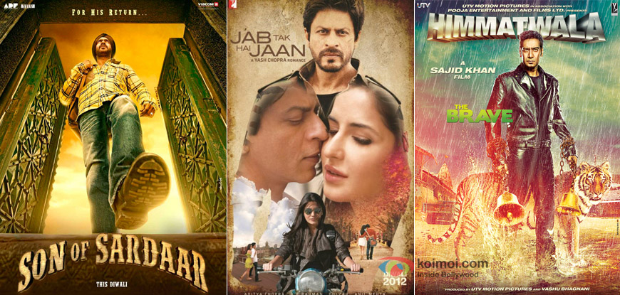 Son Of Sardaar, Jab Tak Hai Jaan and Himmatwala Movie Posters