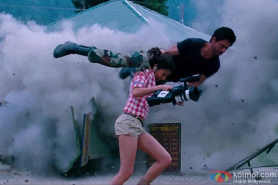 Shah Rukh Khan in an action sequence from Jab Tak Hai Jaan