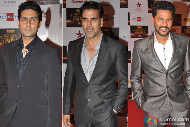 Abhishek Bachchan, Akshay Kumar and Prabhu Deva At Big Star Entertainment Awards 2012