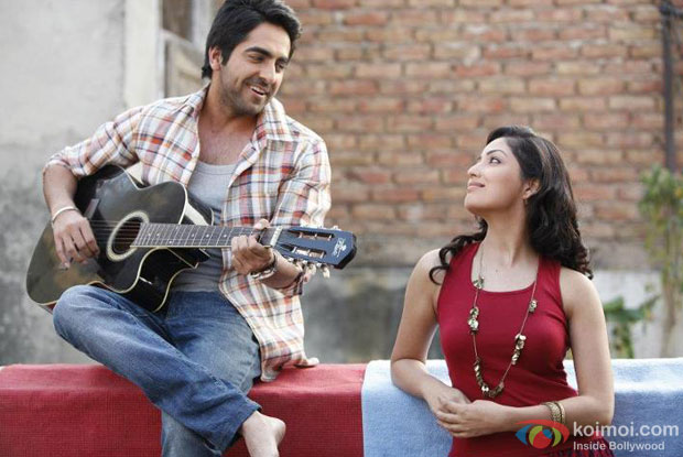 Ayushmann Khurrana and Yami Gautam in a still from Vicky Donor Movie