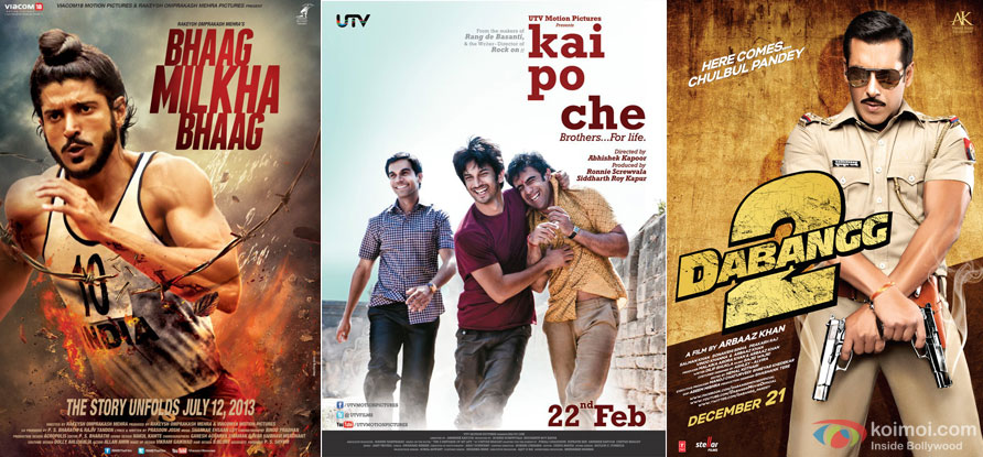 Bhaag Milkha Bhaag, Kai Po Che and Dabangg 2 Movie Poster