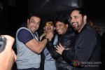 Bollywood actor Vindu Dara Singh, Kamaal Rashid Khan and Raju Srivastav at her birthday party celebration in Mumbai