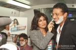 Chitrangada Singh and Mahesh Bhupathi at a promotional event of ''Gillette'' inside Delhi Airport Metro Express in New Delhi Pic 1
