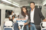Chitrangada Singh and Mahesh Bhupathi at a promotional event of ''Gillette'' inside Delhi Airport Metro Express in New Delhi Pic 2