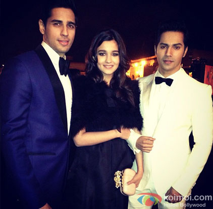 Sidharth Malhotra, Alia Bhatt and Varun Dhawan at the Marrakech Festival