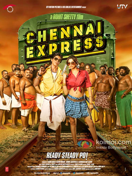 Shah Rukh Khan and Deepika Padukone in First Look Poster Of Chennai Express Movie