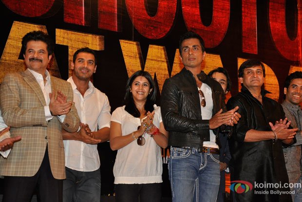 Anil Kapoor, John Abraham, Ekta Kapoor, Sonu Sood, Mahesh Manjrekar and Tusshar Kapoor at Shootout At Wadala Event